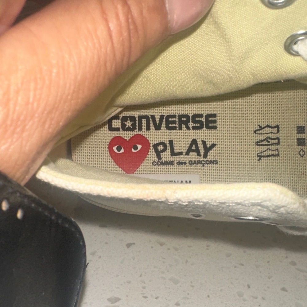 Converse High-Top Sneakers in Cream and‎ Red - Picture 13 of 13